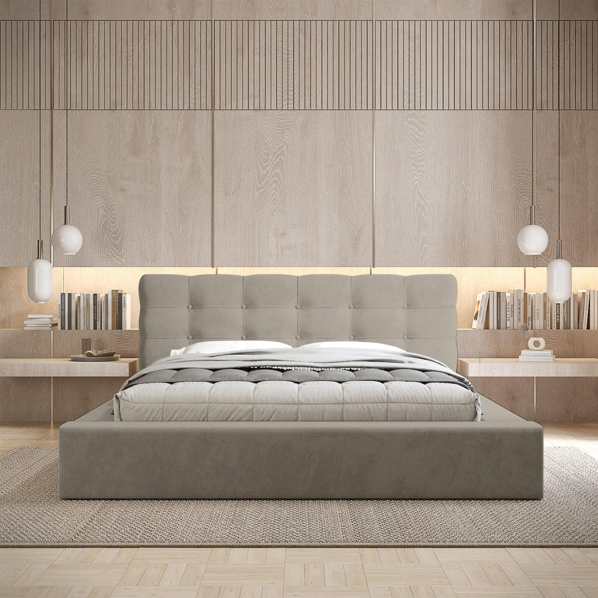 Thumbnail - Fun Möbel Polsterbett, Beige, Textil, 160x200 cm, Schlafzimmer, Betten, Polsterbetten