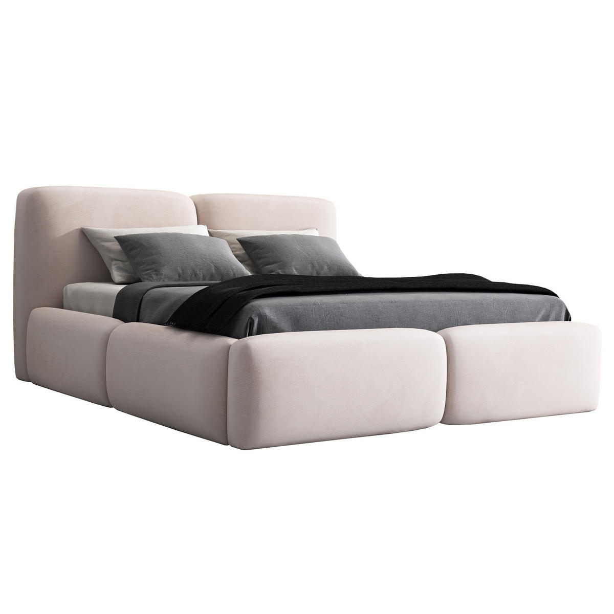 POLSTERBETT OLKE 90x200 Beige - Beige, Textil (90/200cm) - A&J MöbelLand