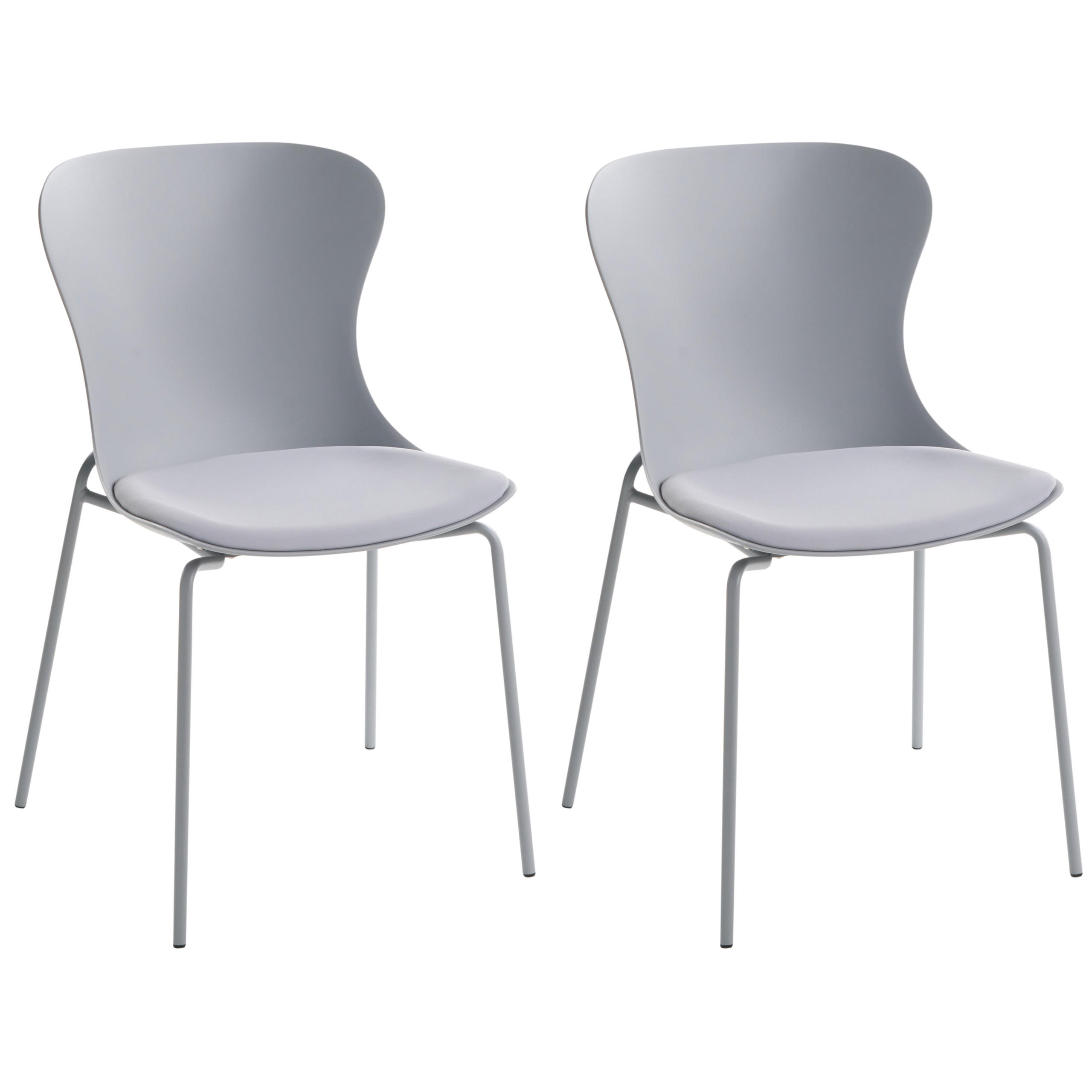 ESSZIMMERSTUHL 2er-Set Grau Pitsburg - Grau, Kunststoff (49/84/52cm) - Beliani