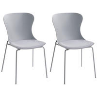ESSZIMMERSTUHL 2er-Set Grau Pitsburg - Grau, Kunststoff (49/84/52cm) - Beliani