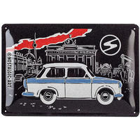 BLECHSCHILD 20/30 cm Berlin Trabant Berlin Black - Multicolor, Metall (30/20/0.2cm) - Nostalgic-Art