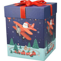 GESCHENKBOXEN Weihnachtsmann 26/23 cm 2er-Set - Dunkelblau, Papier (20/26/20cm) - Home Styling Collection