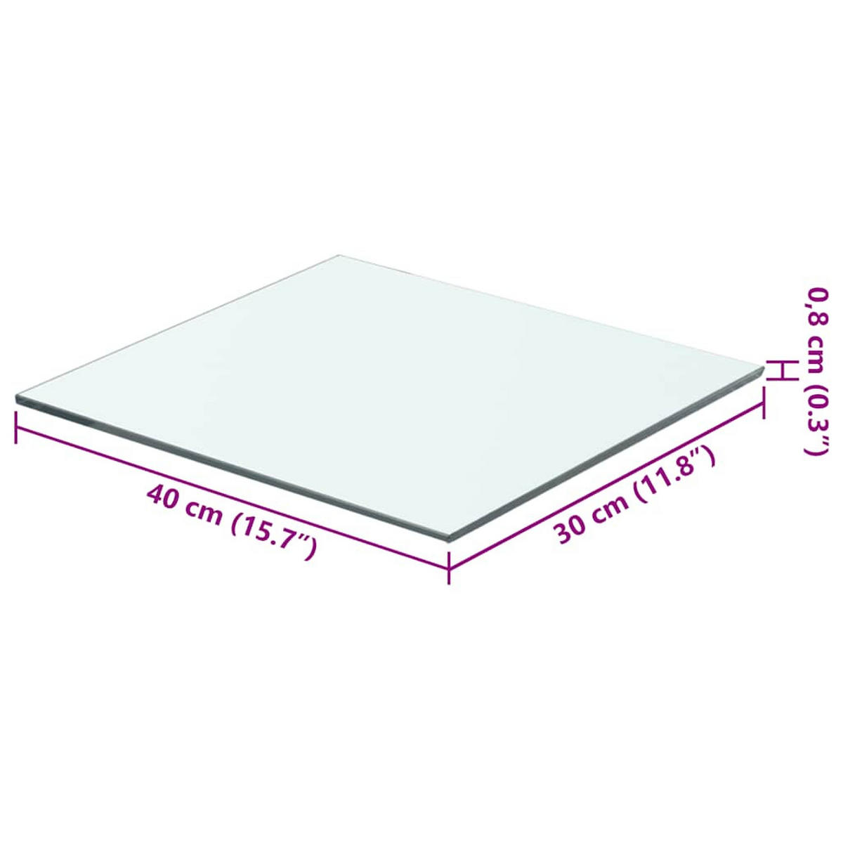 REGALBODEN Glas Transparent 40/30 Cm - Klar, Glas (30/0.8/40cm) - vidaXL
