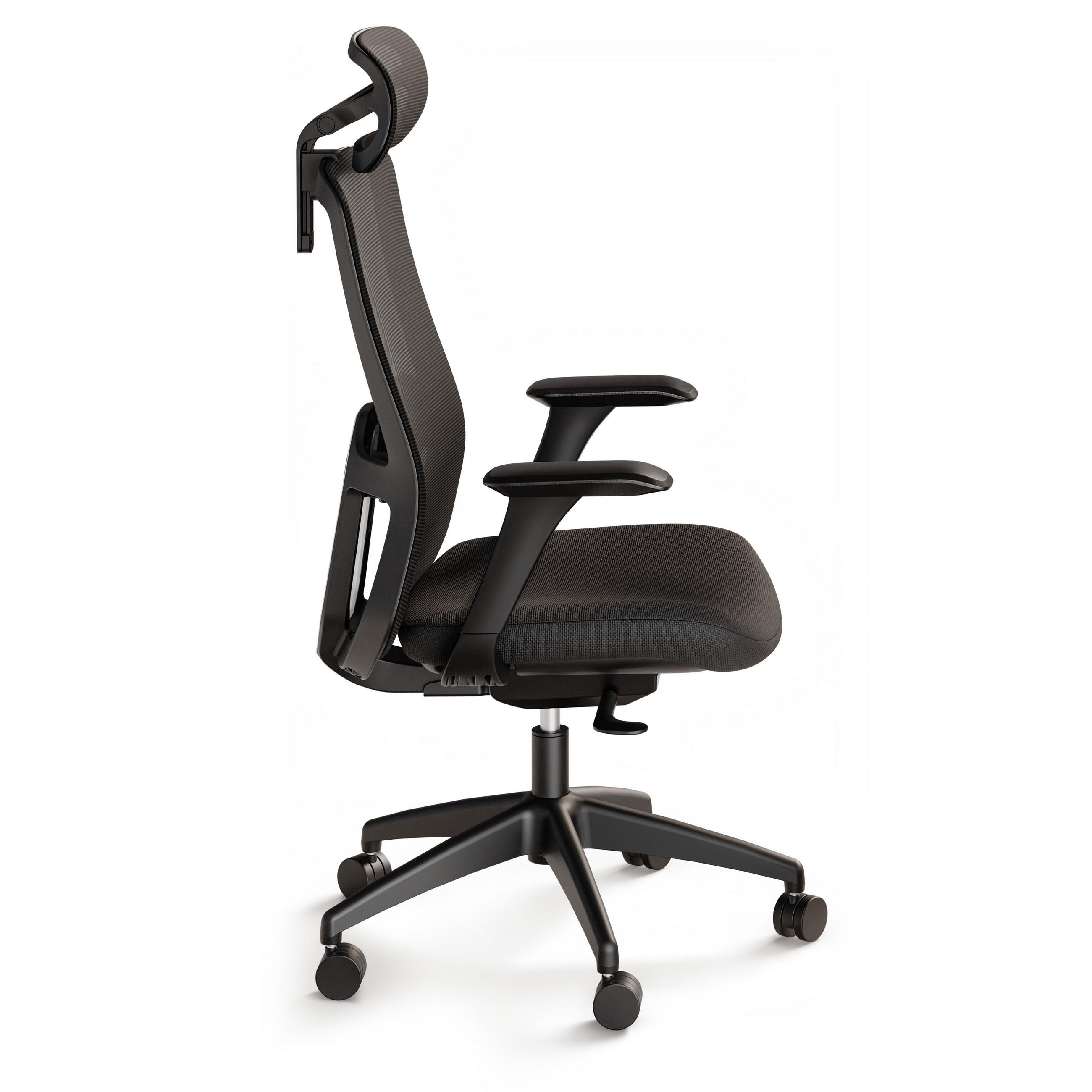 BÜROSTUHL Verstellbarer Ergonomischer SitOne Schwarz 4-Dimensional Armlehne, Integrierte 4-Wege-Lendenwirbelstütze - Schwarz, Kunststoff (60/125/68cm) - Desktronic