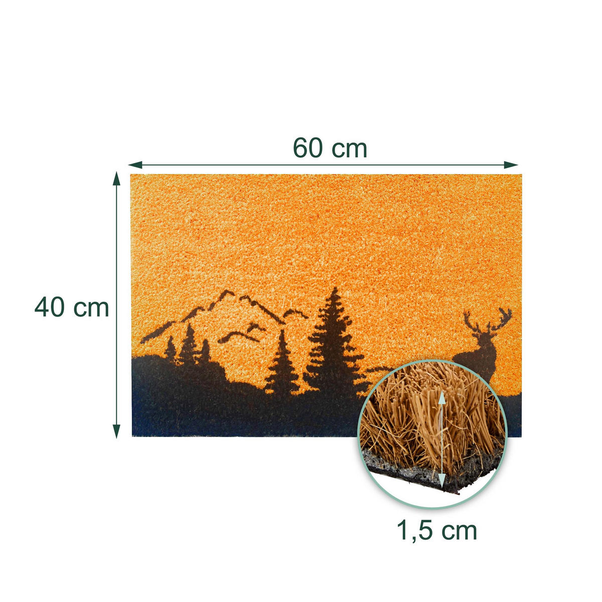 ROHOŽ - svetlohnedá, textil/plast (60/40cm) - Relaxdays