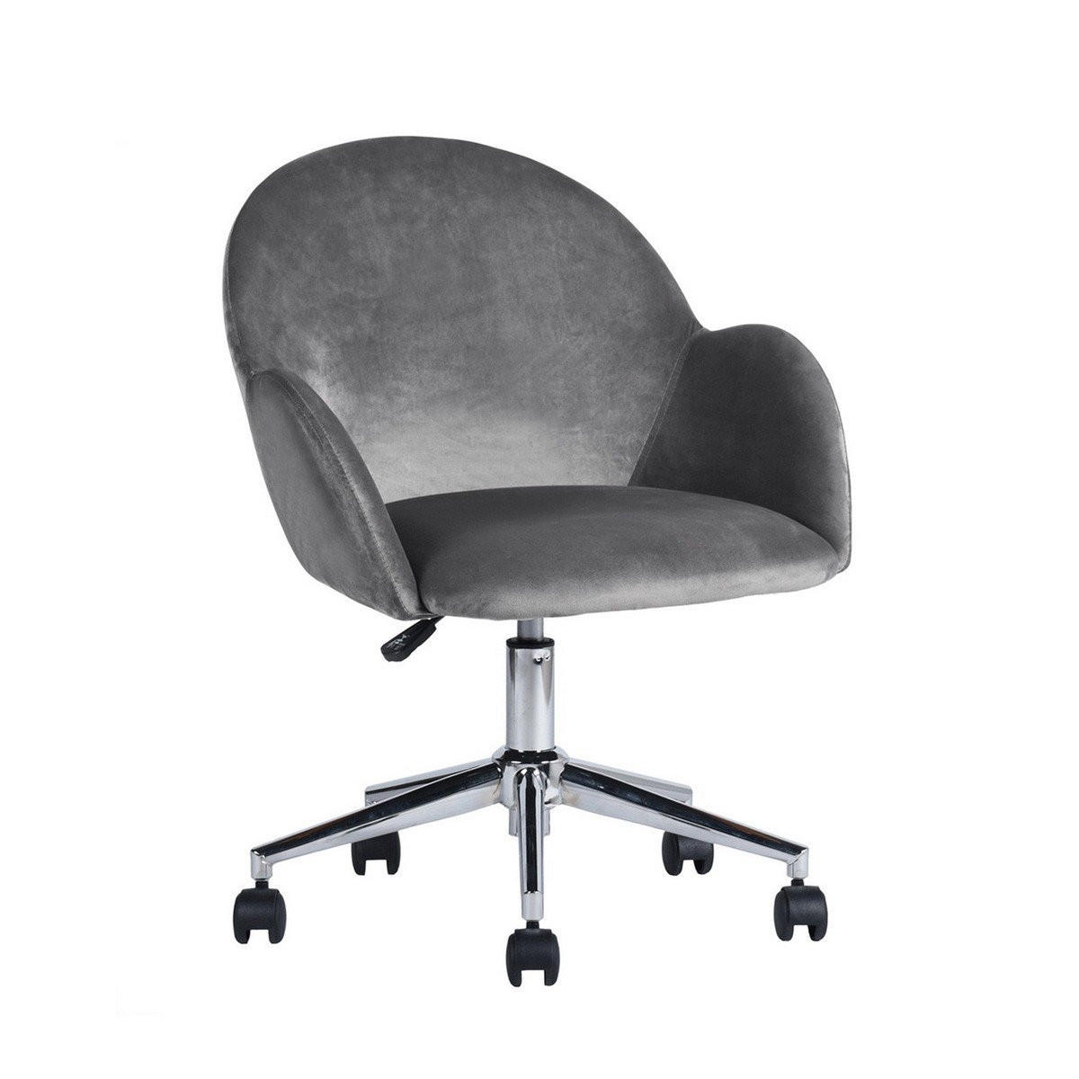 BÜROSTUHL mit Rollen und Armlehnen - CHIOZZA - Grau, Textil (57/77/62cm) - Calicosy
