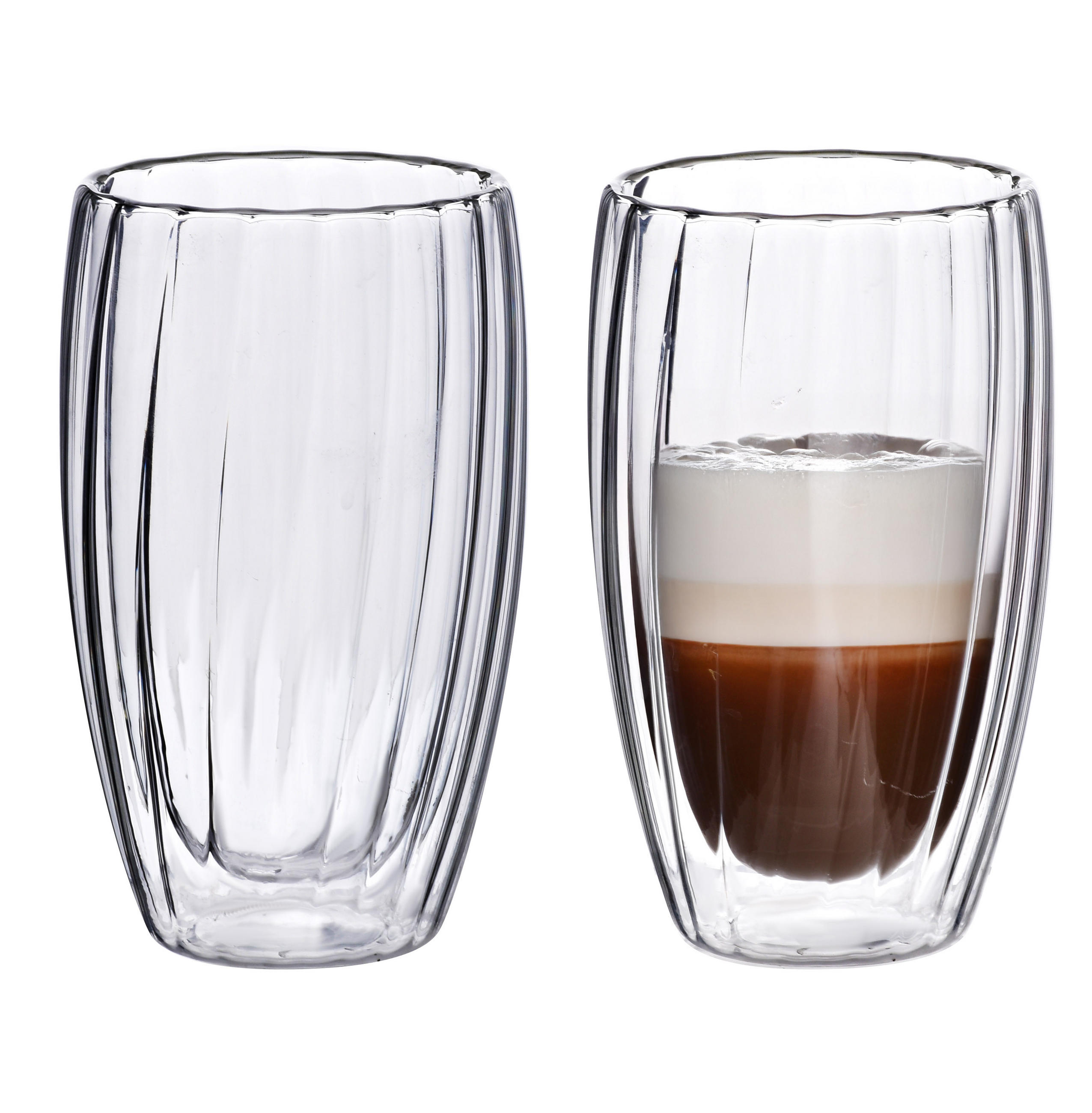 GLÄSER-SET Peter Stripes 2er-Set 8/5/14,5cm Borosilikatglas - Transparent, Glas (0.45L) - Mondex