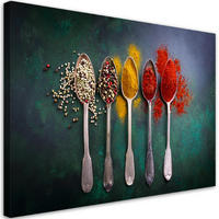 WANDBILD kräuter und gewürze für die küche - Multicolor, Textil (60/40cm) - Feeby