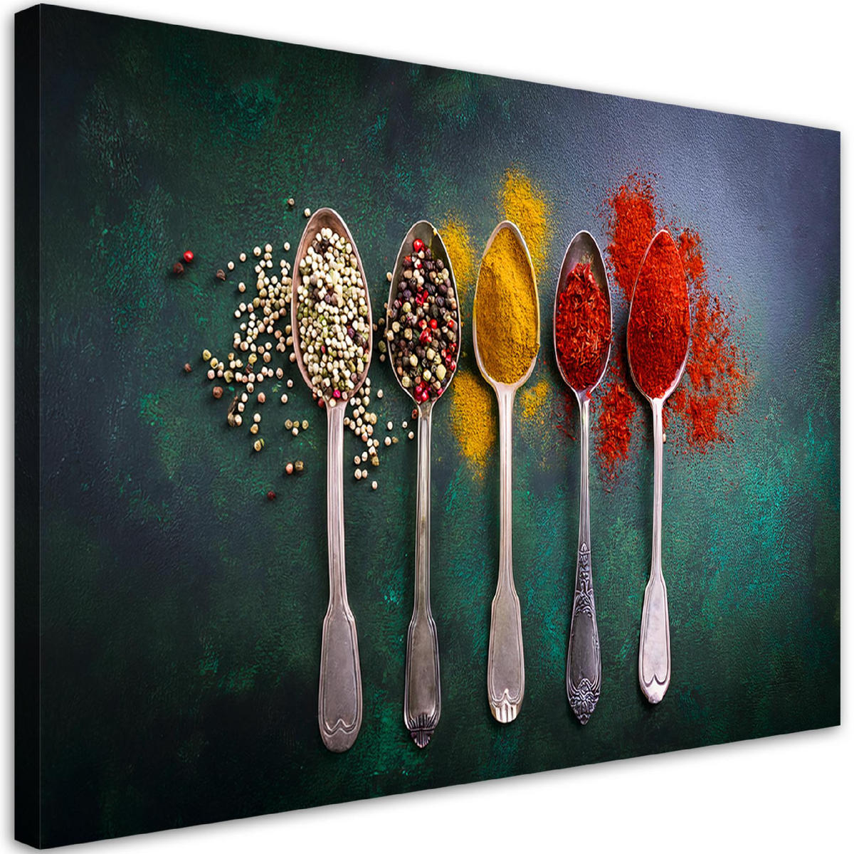 WANDBILD kräuter und gewürze für die küche - Multicolor, Textil (60/40cm) - Feeby