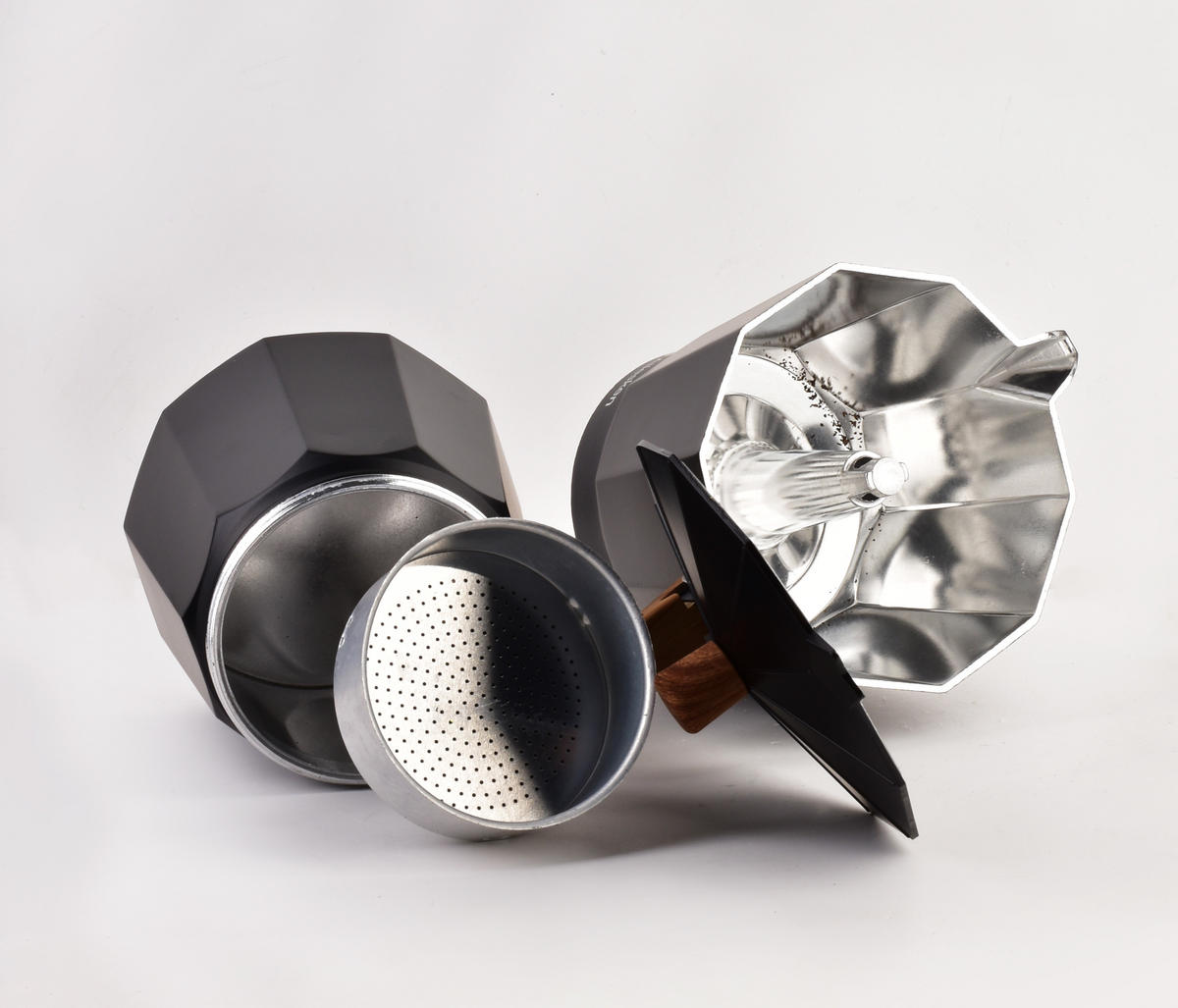 ESPRESSOKOCHER Carina Schwarz 17.5/13/25.5 cm Metall - Schwarz, Metall (13/25.5/17.5cm) - Mondex