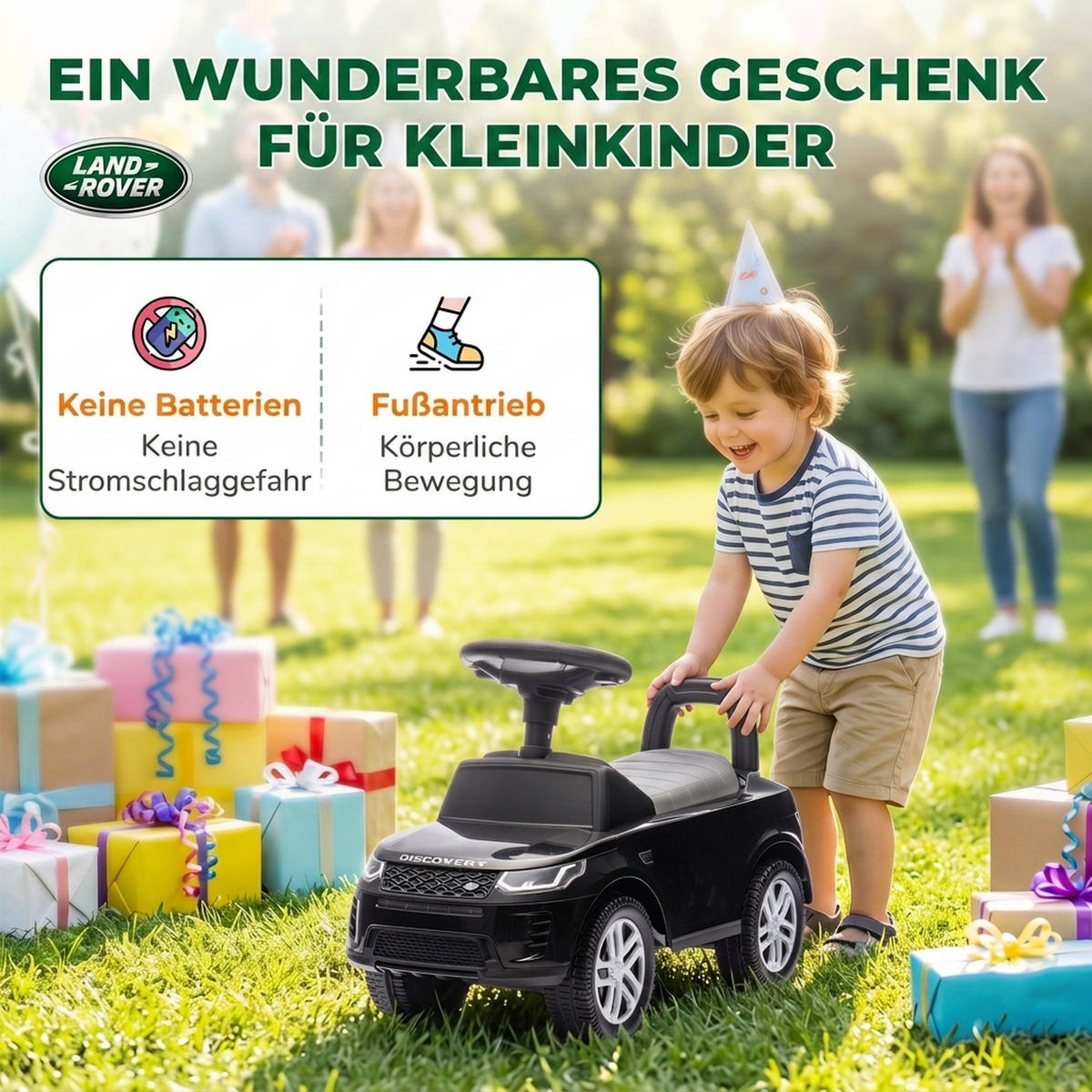 KINDER-RUTSCHAUTO Kunststoff Stahl Schwarz - Schwarz, Kunststoff (65.5/28/42cm) - AIYAPLAY