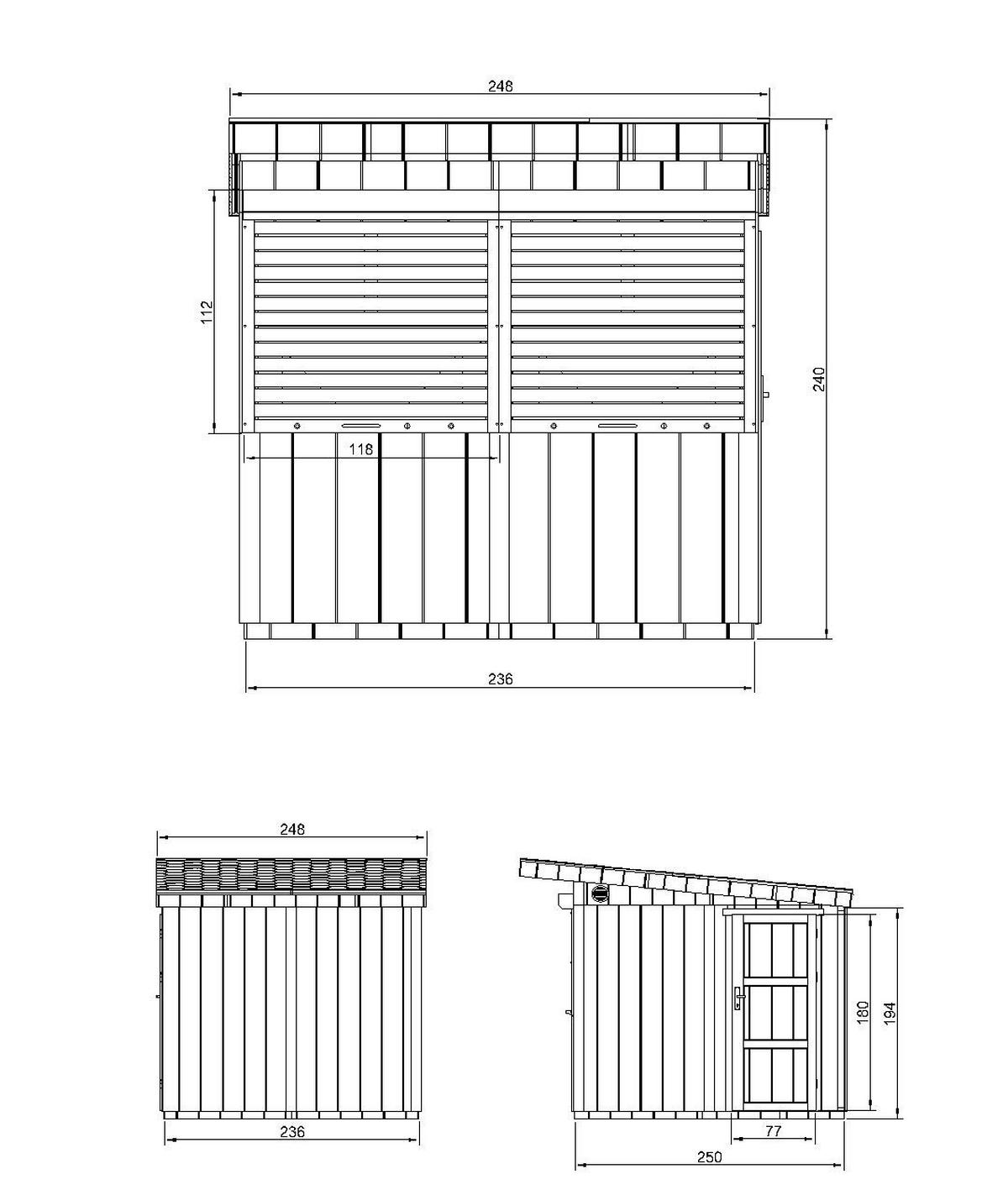 VERKAUFSSTAND - 5,9m² - H240x248x305 cm - LP Smartside Paneelbauweise - Timbela M950 - Beige, Holzwerkstoff (248/240/305cm) - Timbela