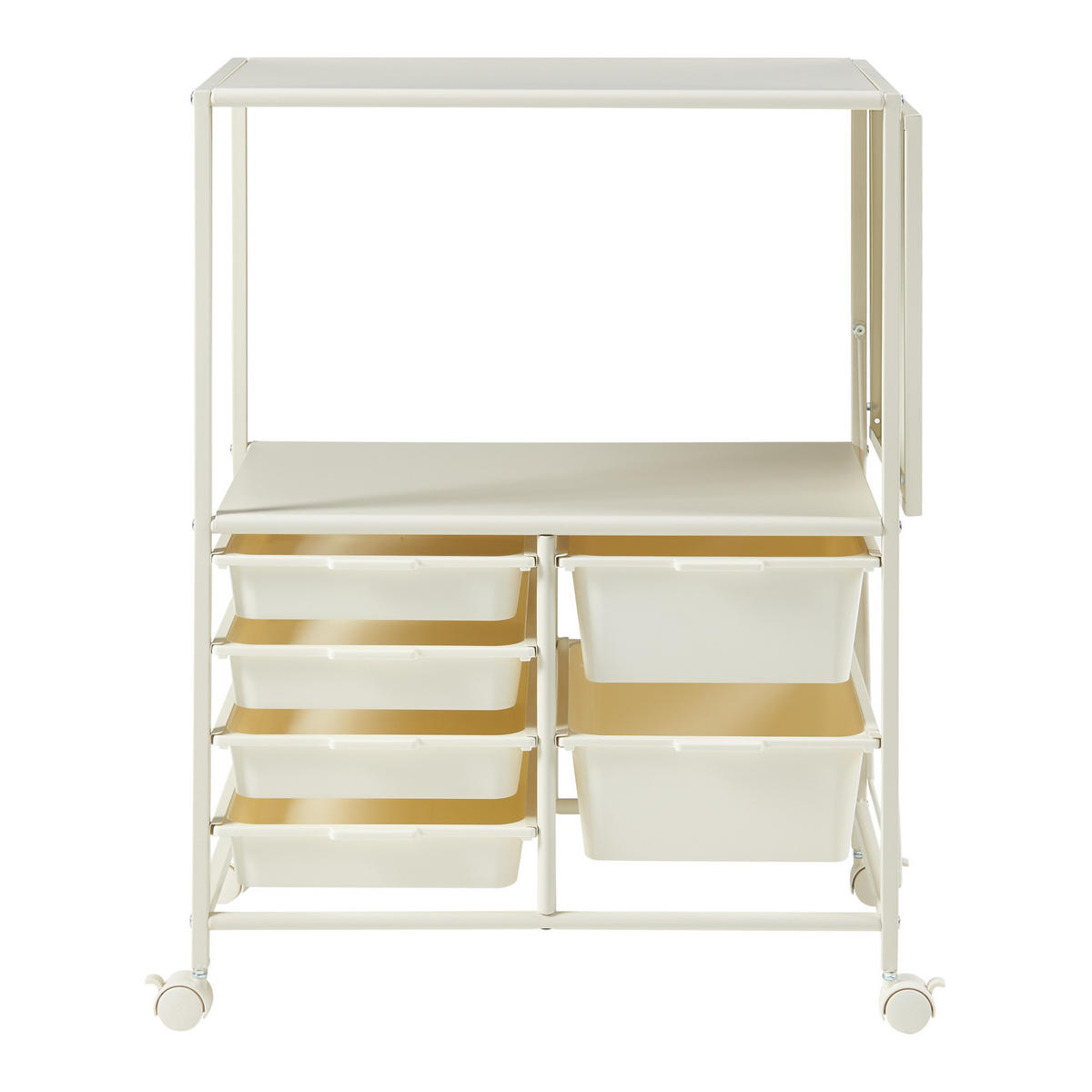 ROLLWAGEN Sørfold - Weiß, Metall (37/85/100cm) - [en.casa]