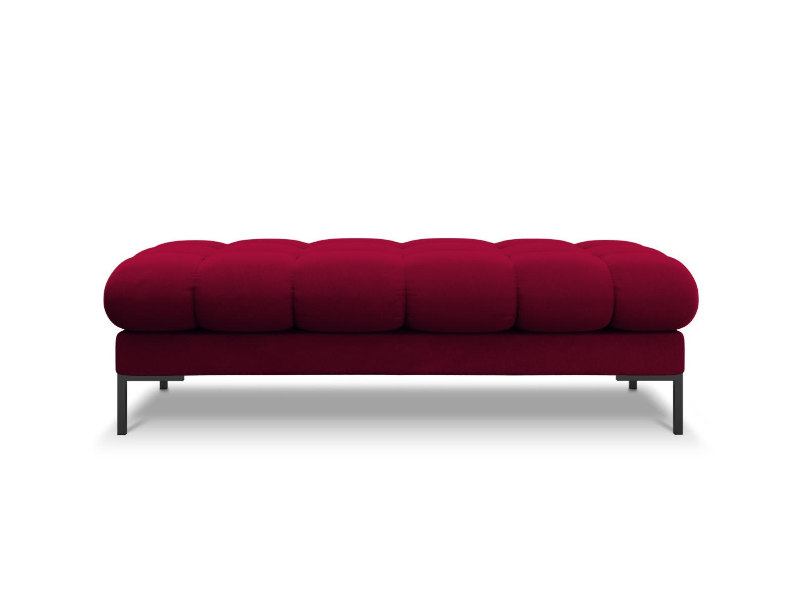 BANK Mamaia aus Samt rot 2 Sitzplätze - Rot, Textil (133/41/62cm) - Micadoni
