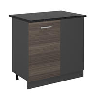 ECKUNTERSCHRANK R-Line Edelgrau 86 cm , AP Anthrazit - Anthrazit/Braun, Holzwerkstoff (86/81.6/60cm) - Vicco