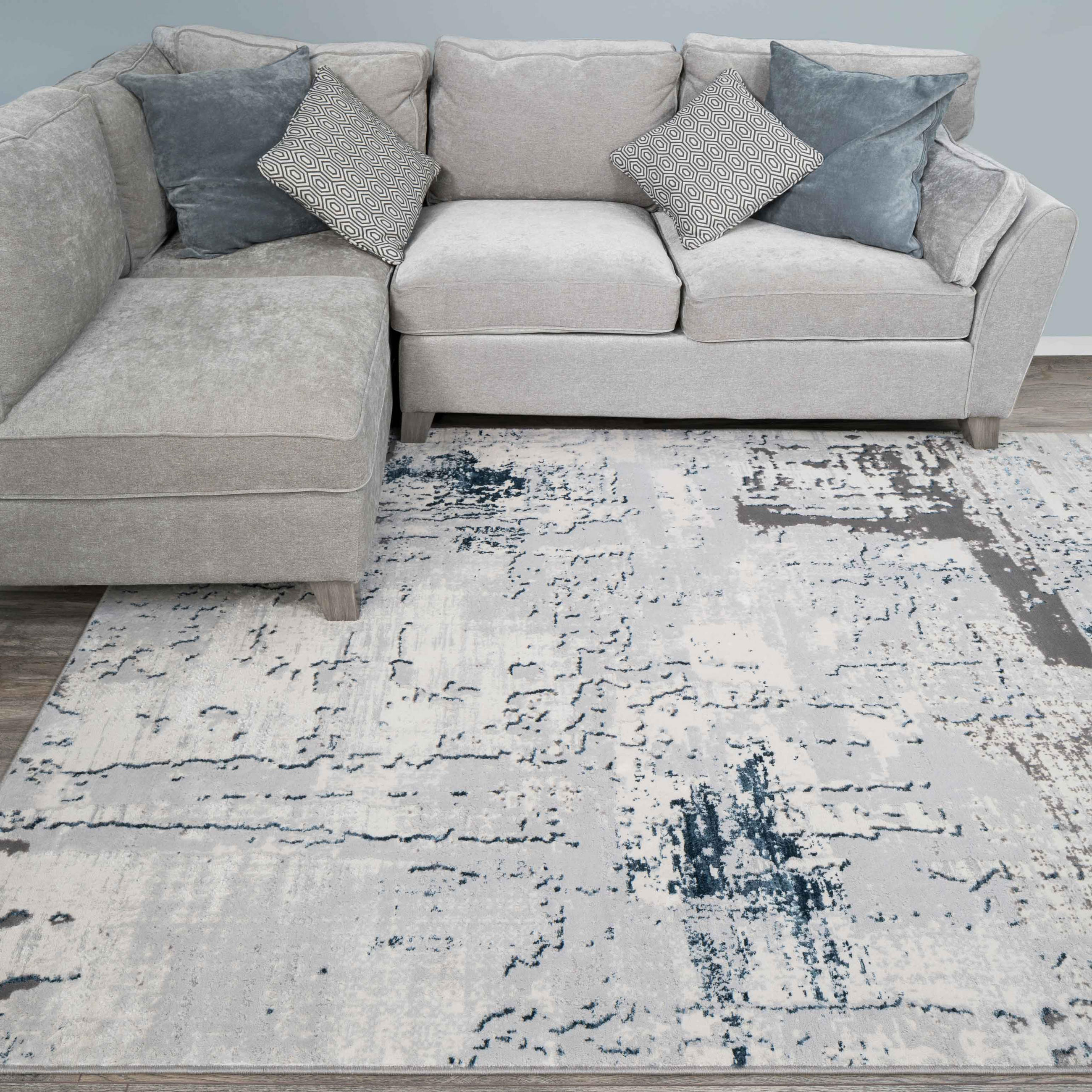 WEBTEPPICH Grace Blau - Blau, Textil (120/170cm) - Kukoon Rugs