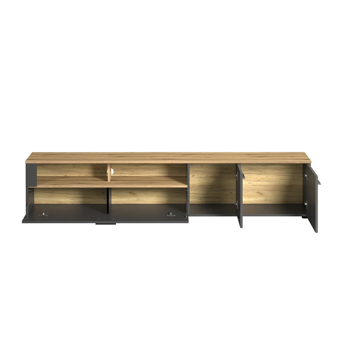 LOWBOARD Esteban Anthrazit - Anthrazit, Holzwerkstoff (210/43/41cm) - Trendteam