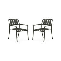 GARTENSESSEL stapelbar 2er-Set - Metall - Anthrazitgrau - BIRMOS von MYLIA - Anthrazit, Metall (56/81.5/65cm) - Vente-Unique