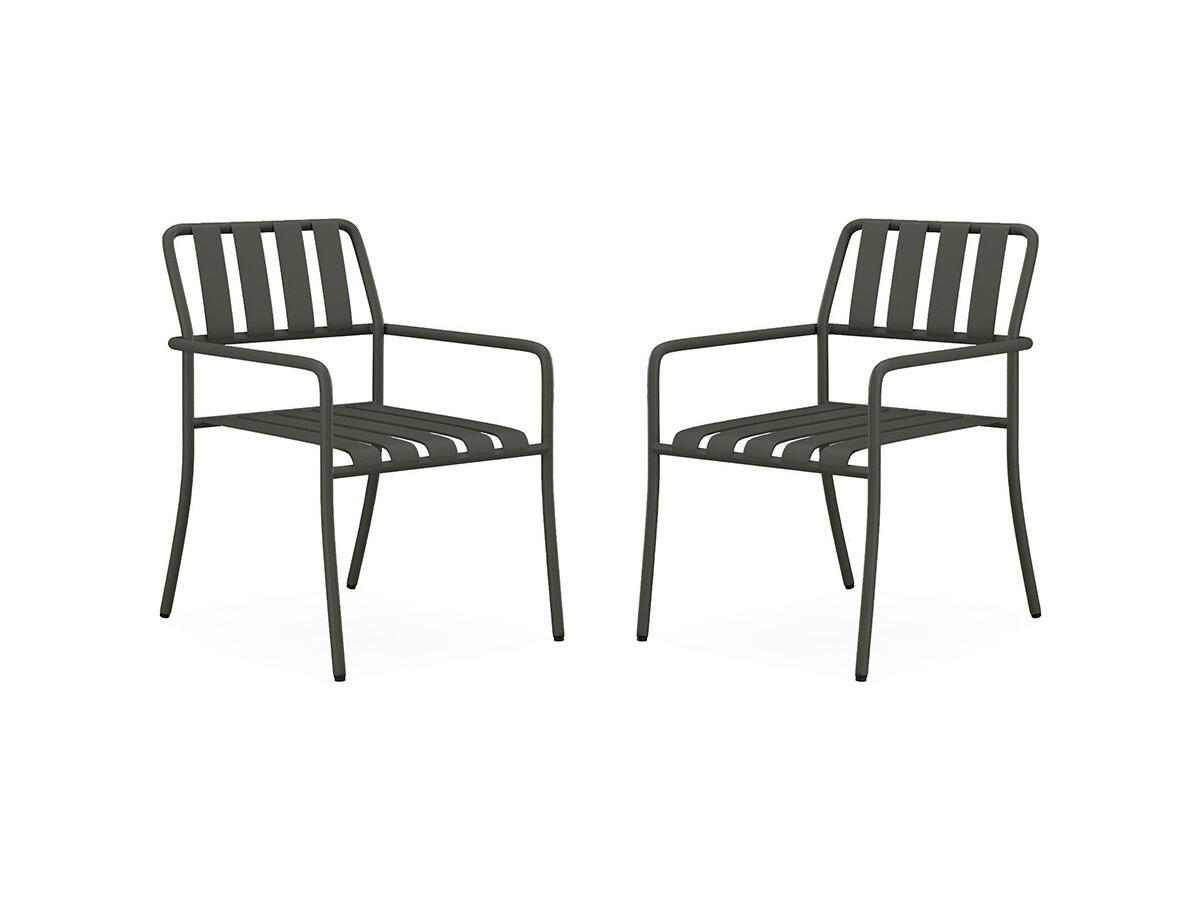 GARTENSESSEL stapelbar 2er-Set - Metall - Anthrazitgrau - BIRMOS von MYLIA - Anthrazit, Metall (56/81.5/65cm) - Vente-Unique