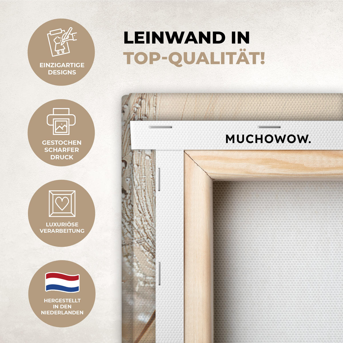 LEINWANDBILD Löwenzahn - Abstrakt - Natur - Beige 30x40 cm - Braun, Textil (30/40cm) - MuchoWow