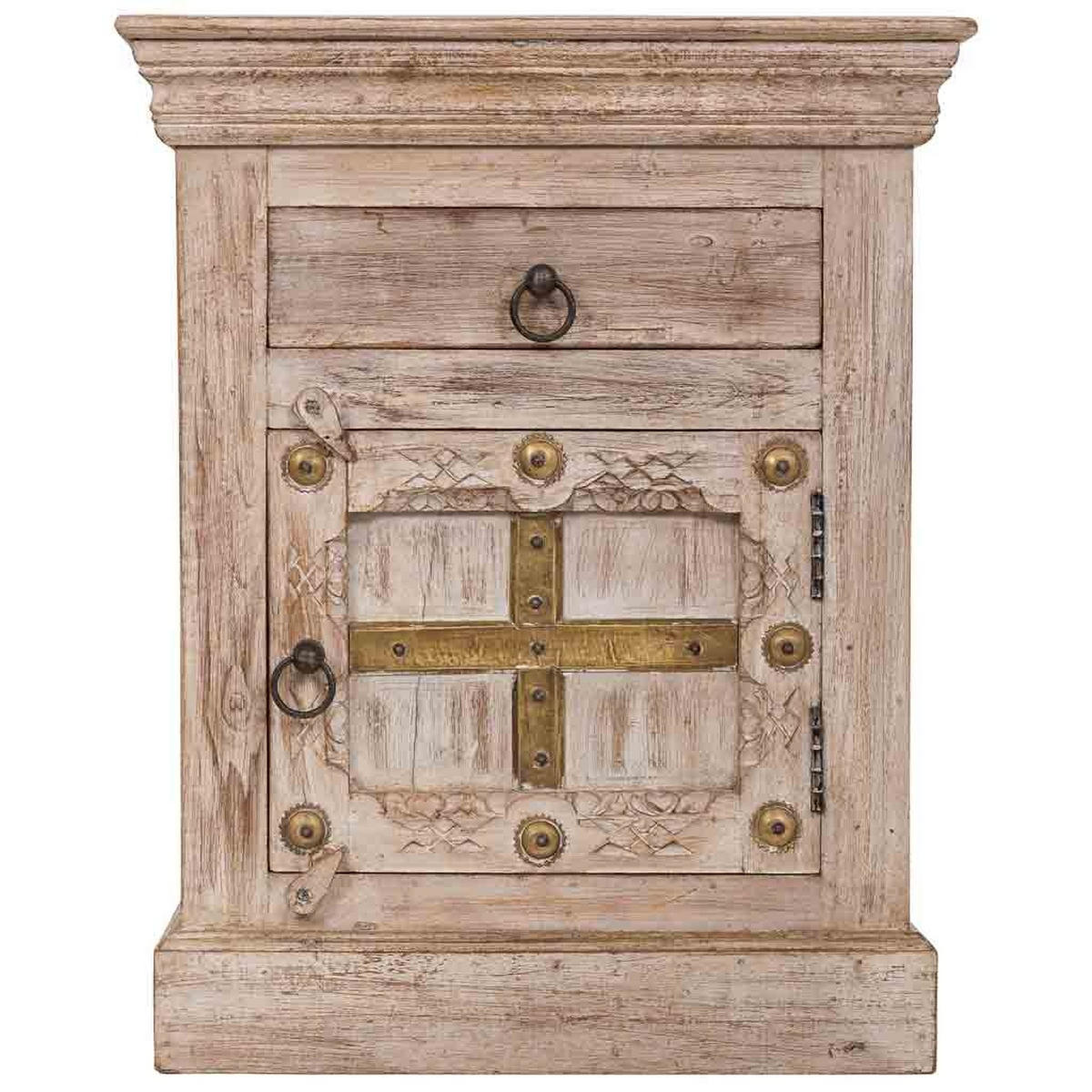 NACHTTISCH aus Holz, beige, 53x45x66cm - Beige, Holz (53/66/45cm) - Wanderlust