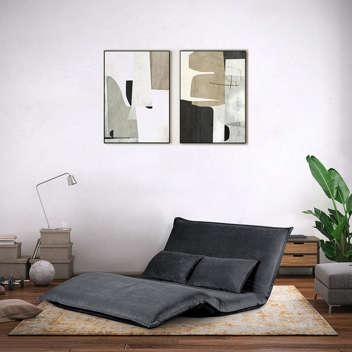 SCHLAFSOFA - Grau, Textil/Metall (150/75/85cm) - home24