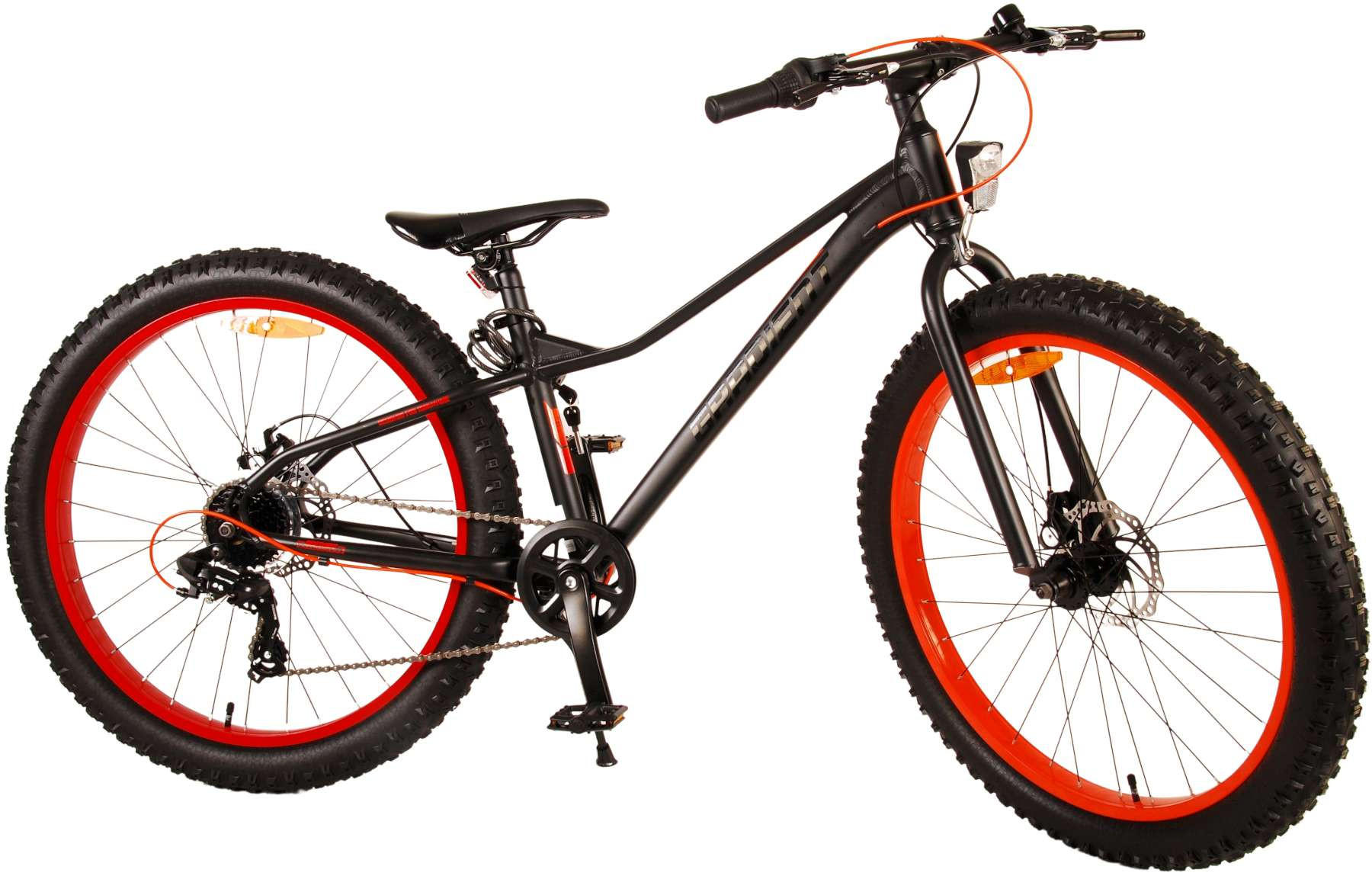 KINDERFAHRRAD Gradient - Jungen - 26 Zoll - 7-Gang - Scheibenbremse - Schwarz - Schwarz/Orange, Metall (77cm) - TPFSports