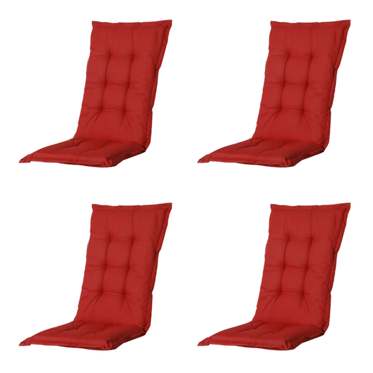 GARTENSTUHLKISSEN Basic 123/50 cm 4er-Set - Rot, Textil (50/7/123cm) - Madison