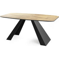 ESSTISCH Monte rechteckig ausziehbar, Lancelot Eiche 180-220/90/76 cm - Eichefarben/Schwarz, Holzwerkstoff/Metall (180/90/76cm) - WFL GROUP