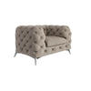 CHESTERFIELD-SESSEL Laura Dunkle Creme Samt - Silberfarben/Creme, Holz/Textil (125/75/100cm) - S-Style Möbel