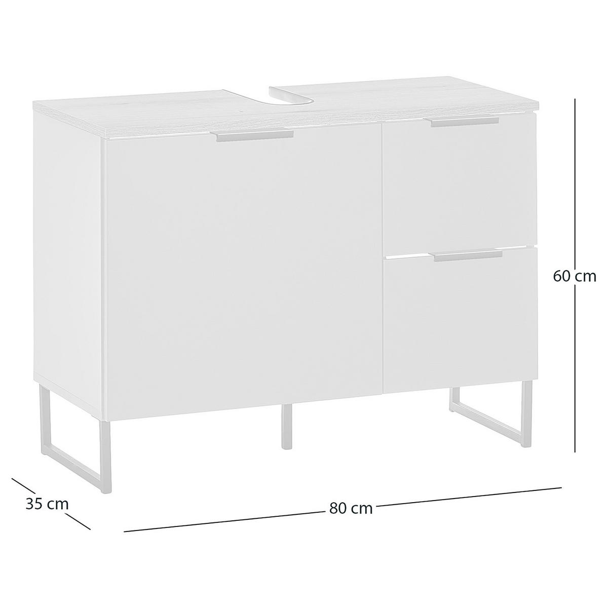 WASCHBECKENUNTERSCHRANK mit 1 Tür - Grau, Holzwerkstoff (80/60/35cm) - home24