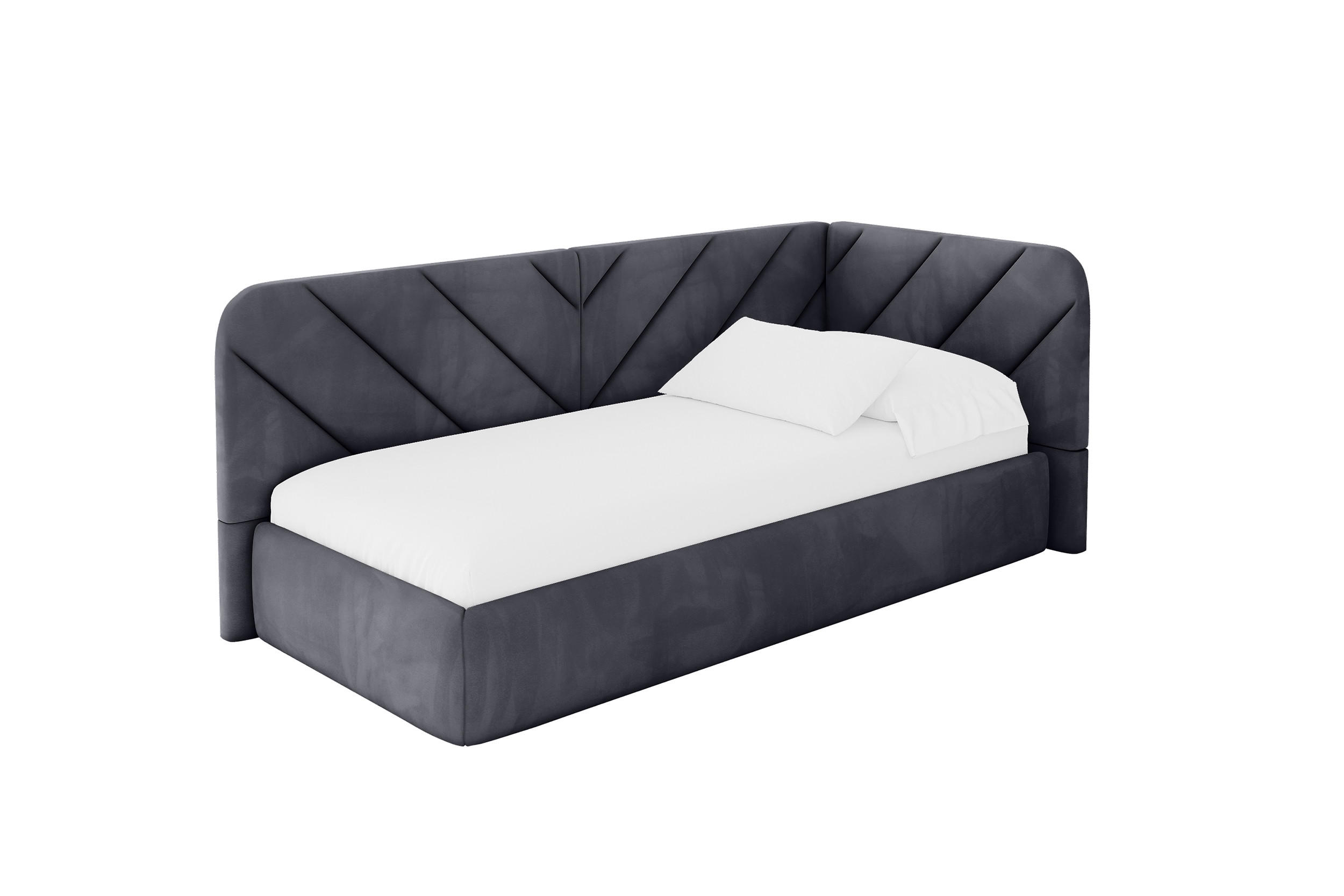 ALTDECOR JEDNOLŮŽKOVÁ POSTEL pro mládež s úložným prostorem, vlevo - FIKY 80x200 tmavě šedá