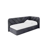 EINZELLBETT Jugendbett mit Bettkasten und Matratze H3/H4, Links - FIKY 90x200 Dunkelgrau - Dunkelgrau, Holzwerkstoff/Textil (90/200cm) - ALTDECOR