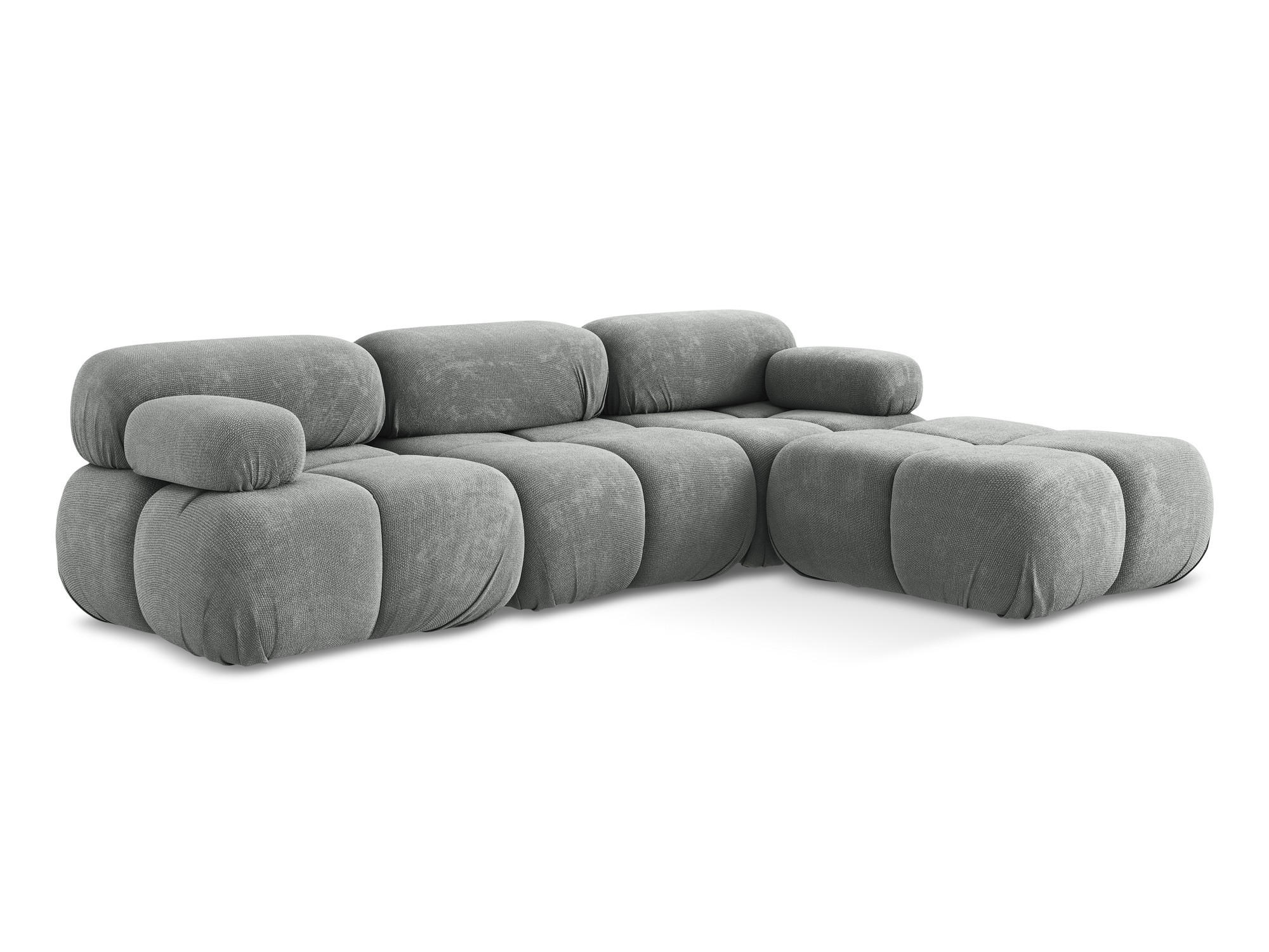 ECKSOFA Beidseitig Chenille Stoff Grau - Blau/Schwarz, Kunststoff/Textil (285/191cm) - Makamii