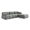 ECKSOFA Beidseitig Chenille Stoff Grau - Blau/Schwarz, Kunststoff/Textil (285/191cm) - Makamii