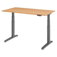 SCHREIBTISCH elektrisch XBHM 80/140/74 cm in Buchefarben/Graphitfarben - Buchefarben/Graphitfarben, Holzwerkstoff (80/140/74cm) - bümö