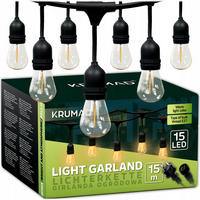 AUSSENLEUCHTE Girlande LED Außen Lichterkette 15m - Schwarz, Kunststoff (15000/10/10cm) - KRUMAD