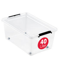 AUFBEWAHRUNGSBOX mit Deckel 40l - 1er Set - Transparent, Kunststoff (39/26/58cm) - BOXXivo