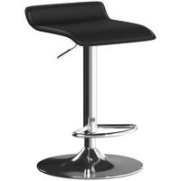 BARHOCKER PVC Schwarz - Silberfarben/Schwarz, Kunststoff/Metall (38/83/38cm) - HOMCOM