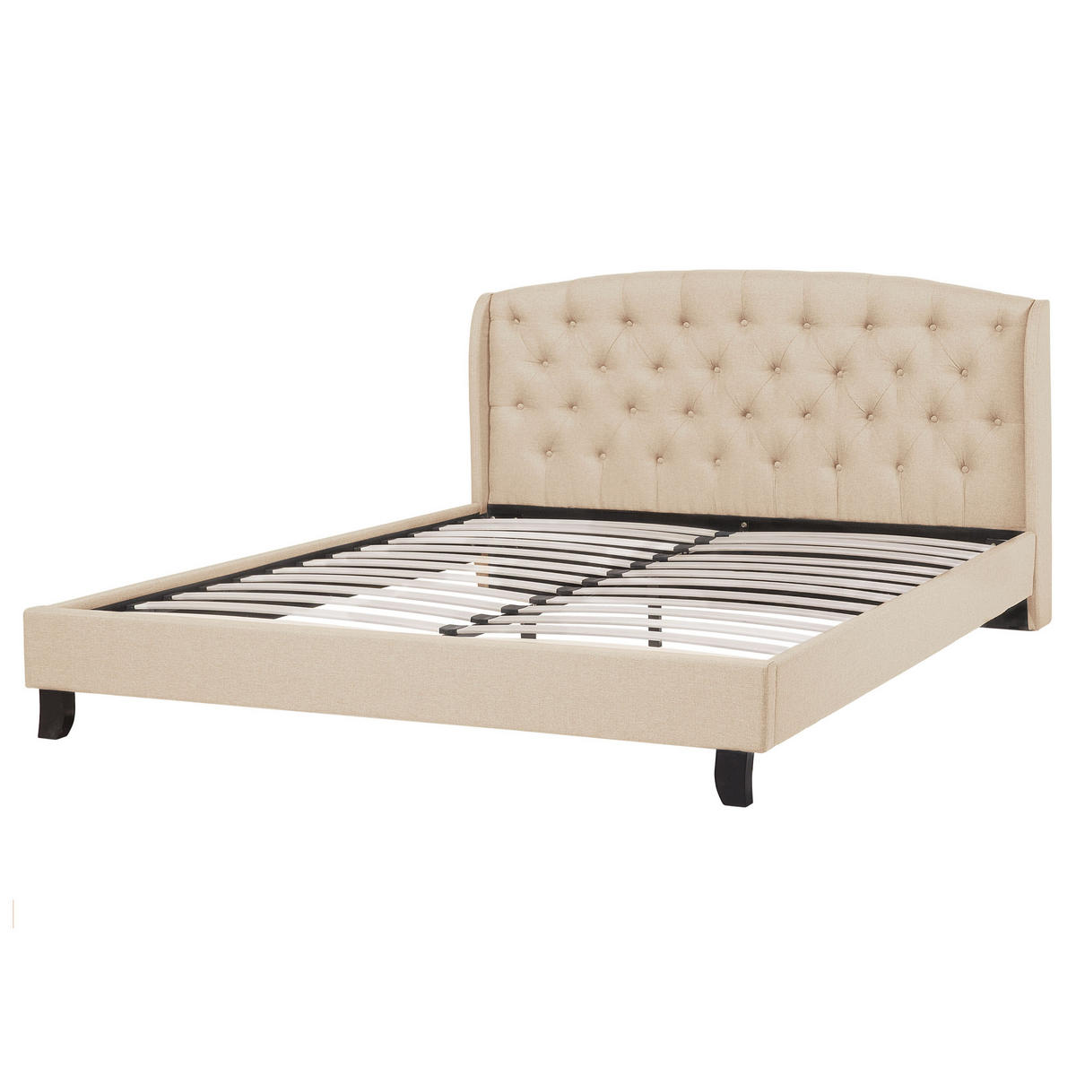 POLSTERBETT 160/200 cm Beige Bordeaux - Beige, Textil (160/200cm) - Beliani
