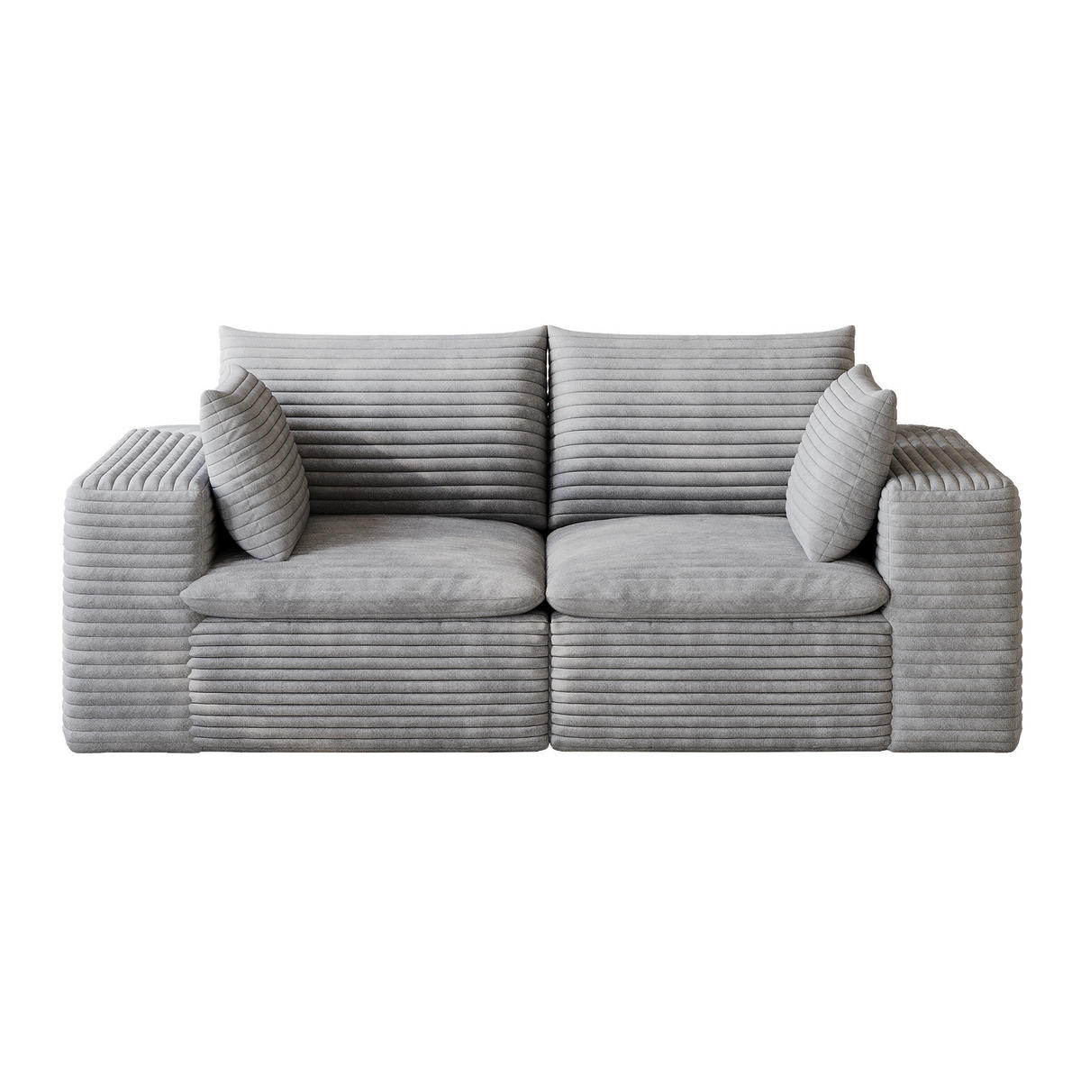 SOFA modular 180 cm Stoff Grey - Grau, Kunststoff (90/60/180cm) - Meubliv