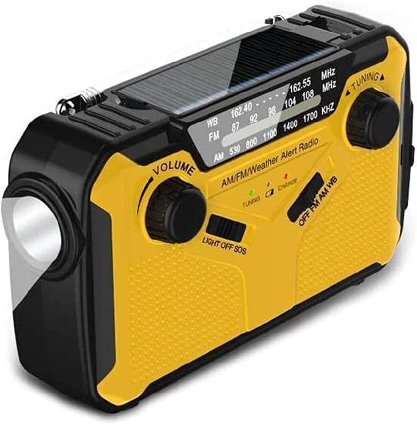 RADIO – FM/AM – Tragbare Powerbank/Handkurbelgenerator/Solarstrom – Gelb - Gelb, Kunststoff (15.5/4.2/9.4cm)
