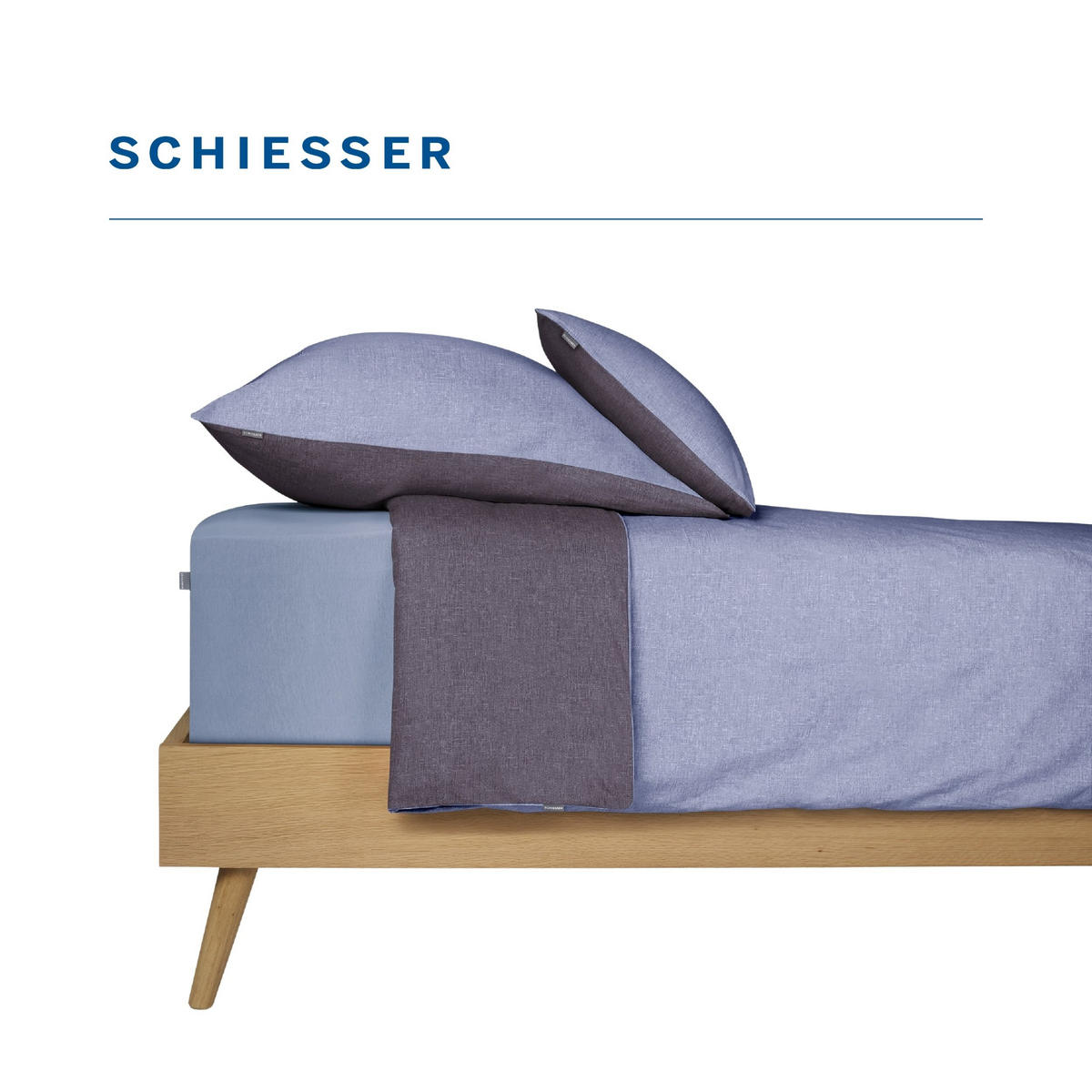 BETTWÄSCHESET Doubleface - Renforcé - 2-teilig - 155 x 220 cm - Blau - Blau, Textil (155/220cm) - SCHIESSER
