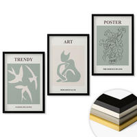 WANDBILDER 3er-Set - 40x60 cm Schwarzer Rahmen - Matisses stilvolle Illustrationen - Schwarz, Kunststoff (40/60cm) - ArtPrintCave