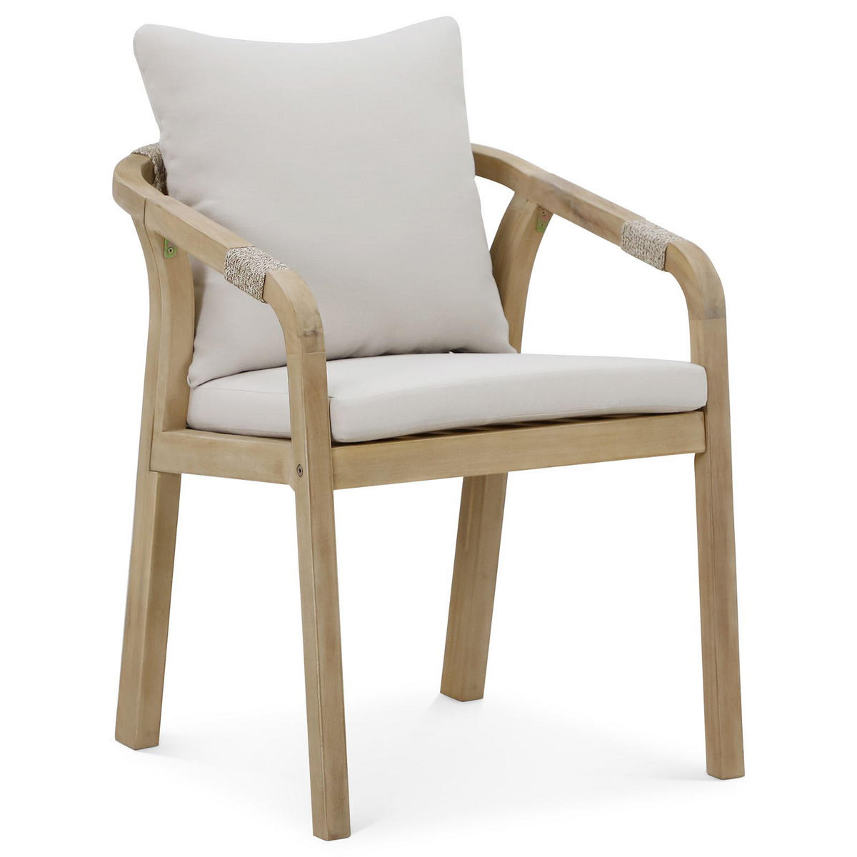GARTENSTÜHLE SANYA 2er-Set beige, natur - Beige, Holz/Textil (56/75/67cm) - IDIMEX