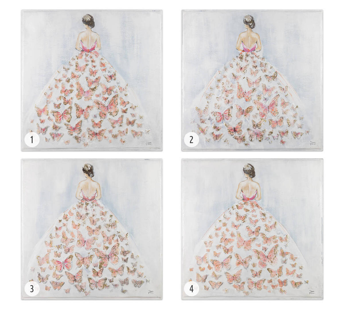 ACRYLBILD HANDGEMALT 80/80 cm - Pink/Grau, Holz/Textil (80/80cm) - KUNSTLOFT