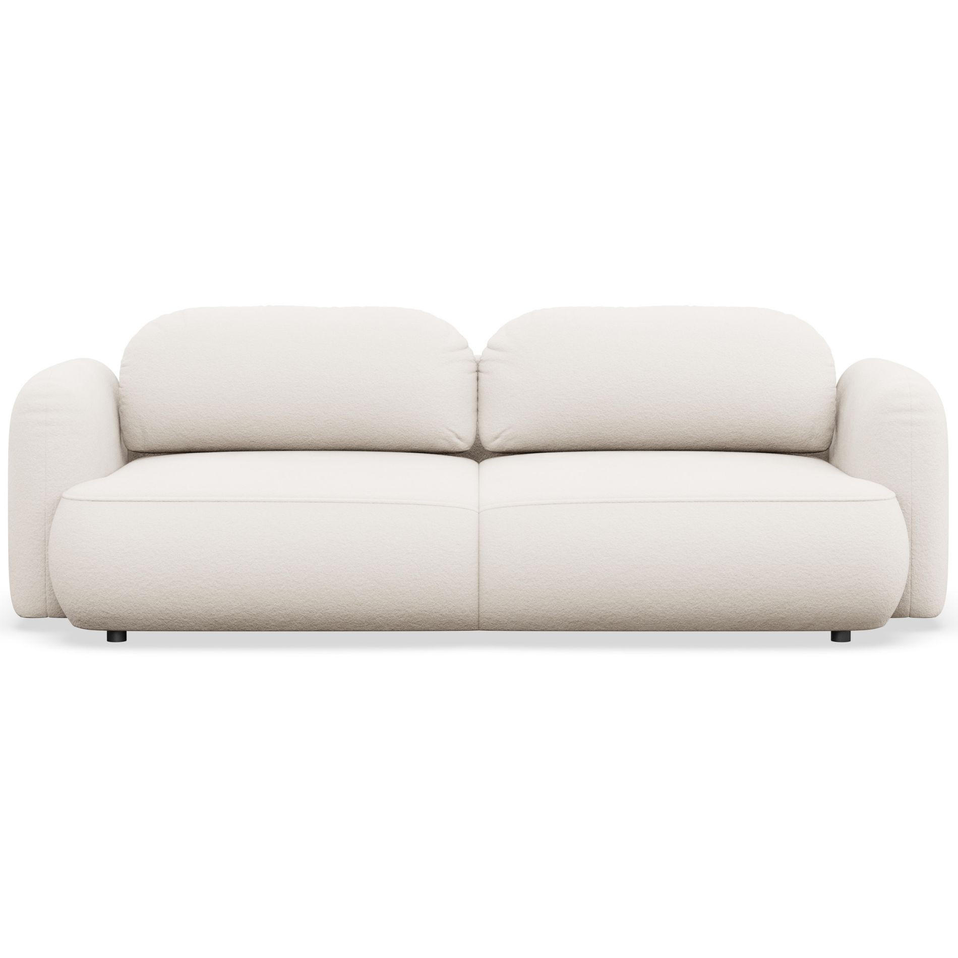 3-SITZER SCHLAFSOFA Tvoya Creme Chenille - Creme/Schwarz, Kunststoff/Textil (253/82/110cm) - Selsey