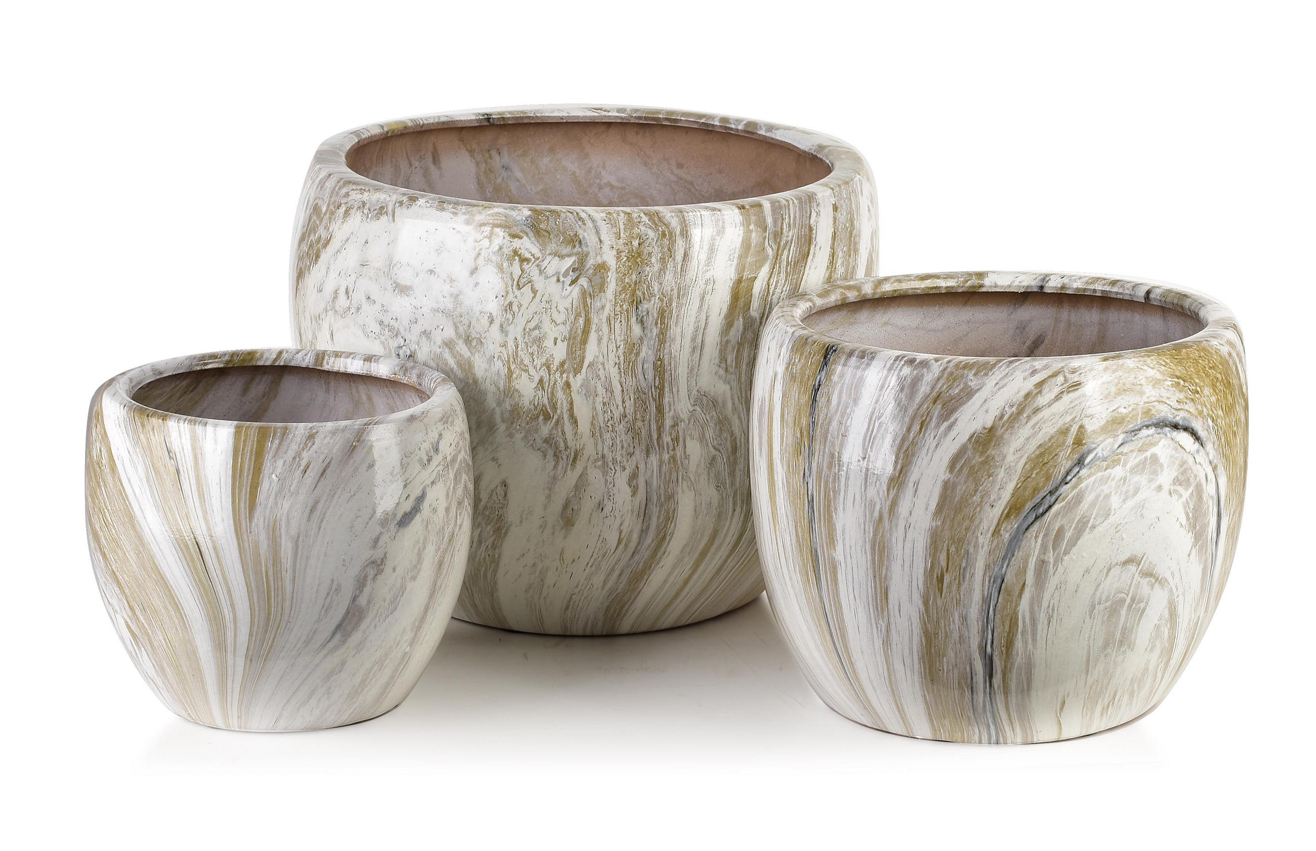 BLUMENTOPF Neva Marble Beige 37/37/29 cm Keramik - Beige, Keramik (29cm) - Mondex