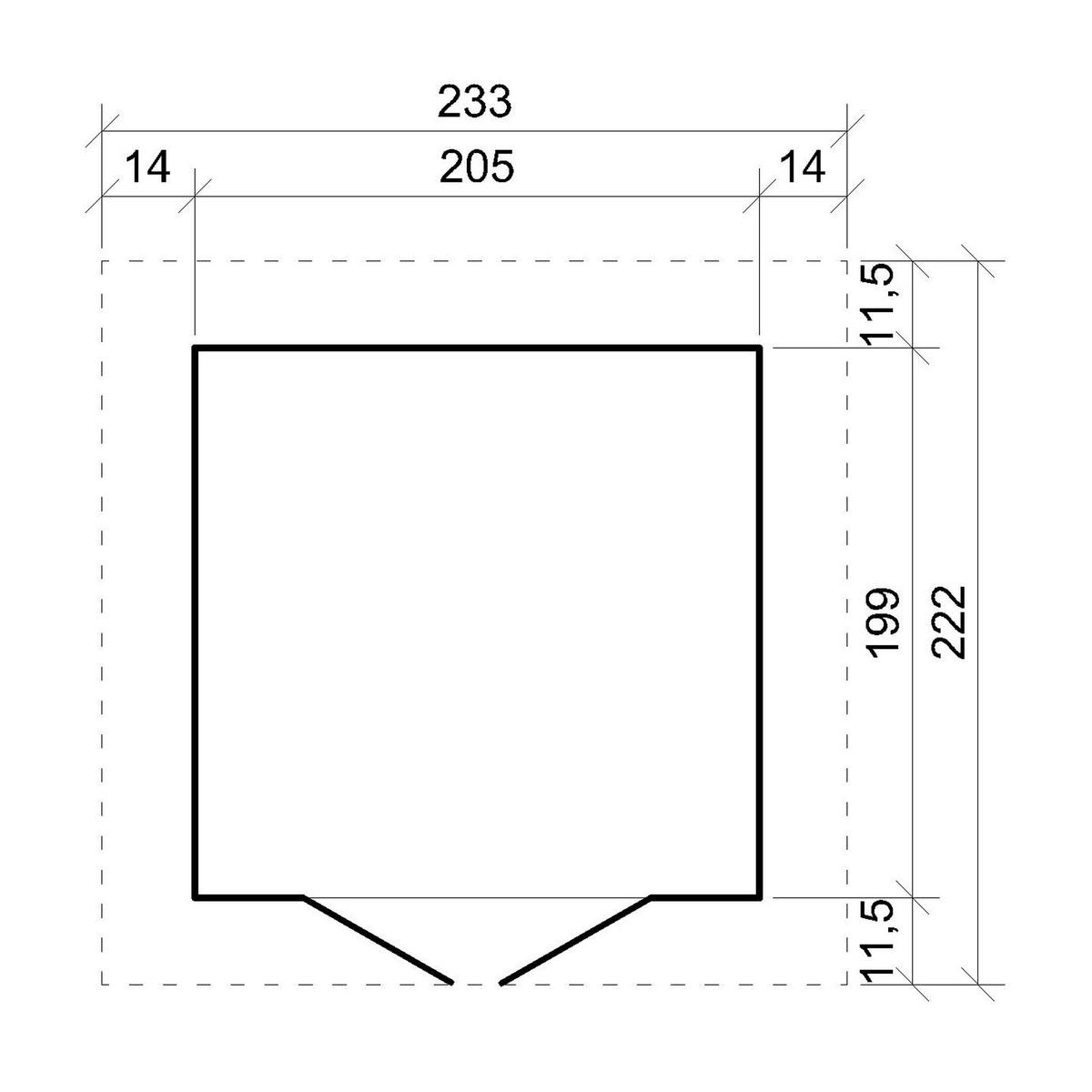 HOLZ GARTENSCHUPPEN - H228x222x233 cm/4,2 m² - M351 - Beige, Holz (233/228/199cm) - Timbela