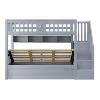 ETAGENBETT Hochbett Grau 90x200cm - Grau, Holz (90/200cm) - ComfortXL
